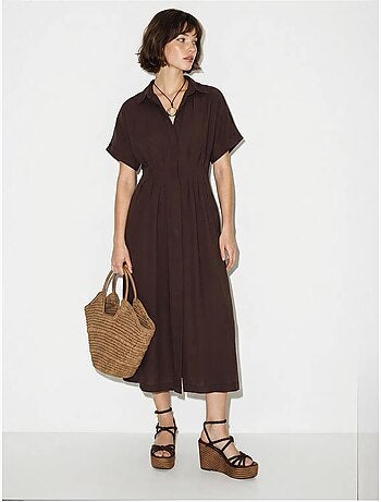 Robe chemise midi cintrée lucci