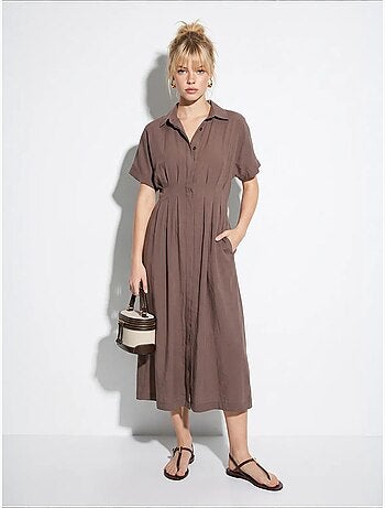 Robe chemise midi cintrée lucci