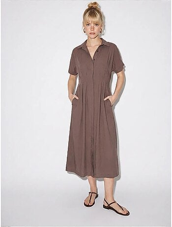 Robe chemise midi cintrée lucci