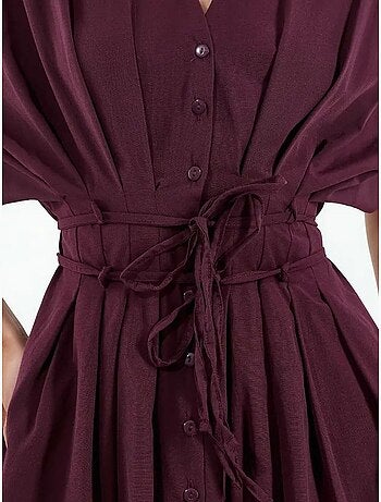 Robe chemise midi décontractée à col en v busem