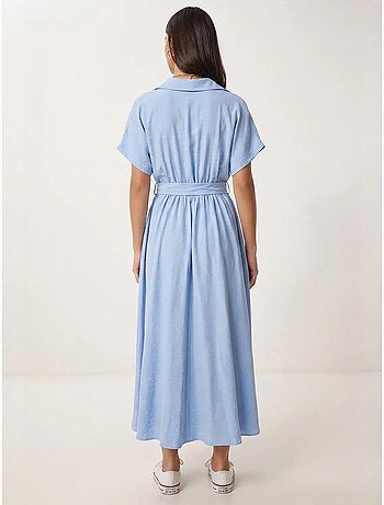 Robe chemise midi en popeline ceinturée istanbul