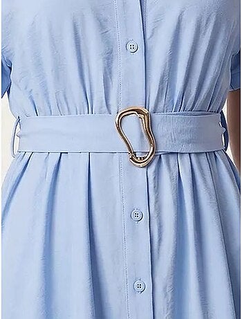 Robe chemise midi en popeline ceinturée istanbul
