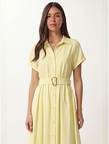 Robe chemise midi en popeline ceinturée istanbul