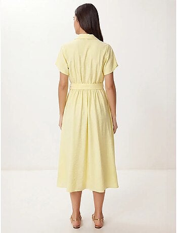 Robe chemise midi en popeline ceinturée istanbul