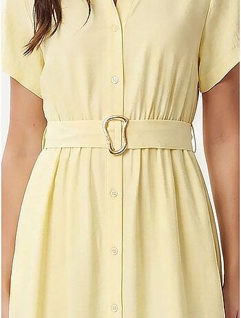 Robe chemise midi en popeline ceinturée istanbul
