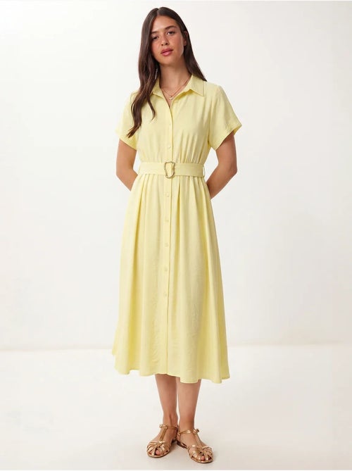 Robe chemise midi en popeline ceinturée istanbul - Kiabi Robe chemise midi en popeline ceinturée istanbul - Kiabi