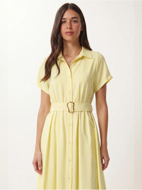 Robe chemise midi en popeline ceinturée istanbul - Kiabi Robe chemise midi en popeline ceinturée istanbul - Kiabi