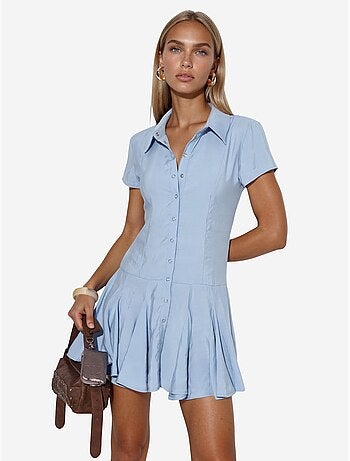 Robe chemise midi trapèze femme busem