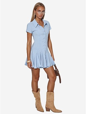 Robe chemise midi trapèze femme busem