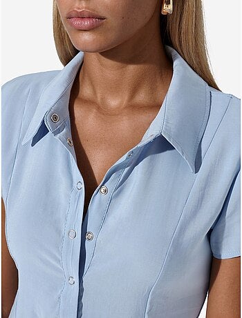 Robe chemise midi trapèze femme busem