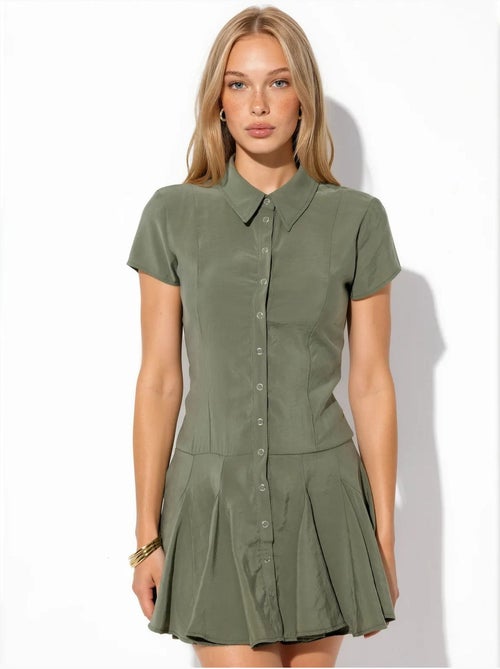 Robe chemise midi trapèze femme busem - Kiabi Robe chemise midi trapèze femme busem - Kiabi