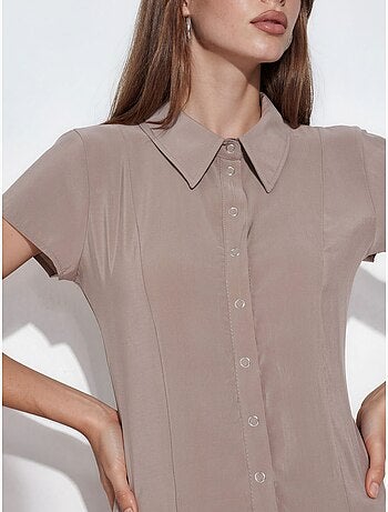 Robe chemise midi trapèze femme busem