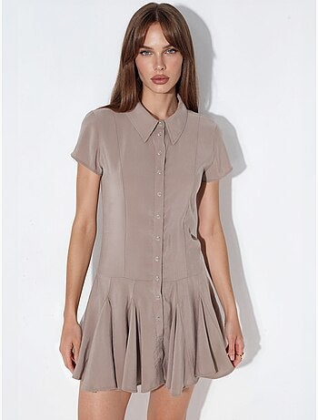 Robe chemise midi trapèze femme busem
