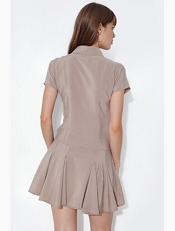 Robe chemise midi trapèze femme busem