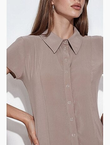 Robe chemise midi trapèze femme busem