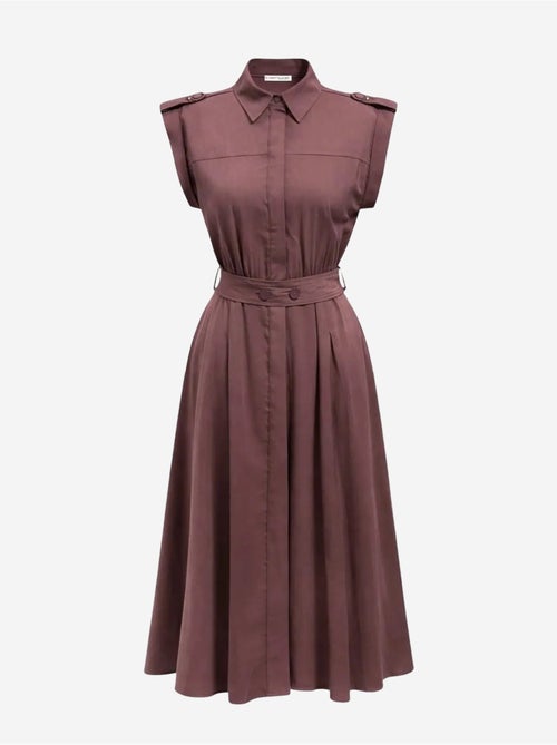 Robe chemise midi trapèze texturée avec ceinture mixray - Kiabi Robe chemise midi trapèze texturée avec ceinture mixray - Kiabi