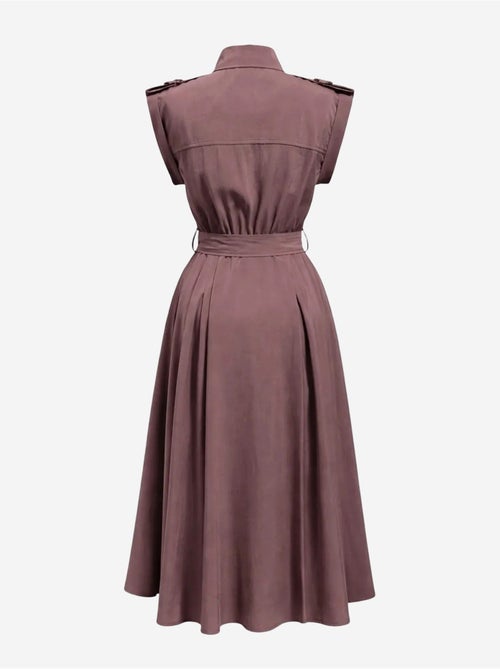 Robe chemise midi trapèze texturée avec ceinture mixray - Kiabi Robe chemise midi trapèze texturée avec ceinture mixray - Kiabi
