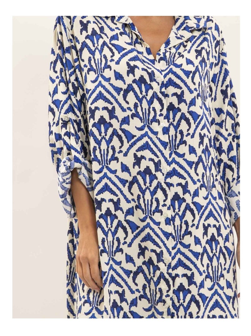 Robe chemise motifs IRVINIE Bleu - Kiabi