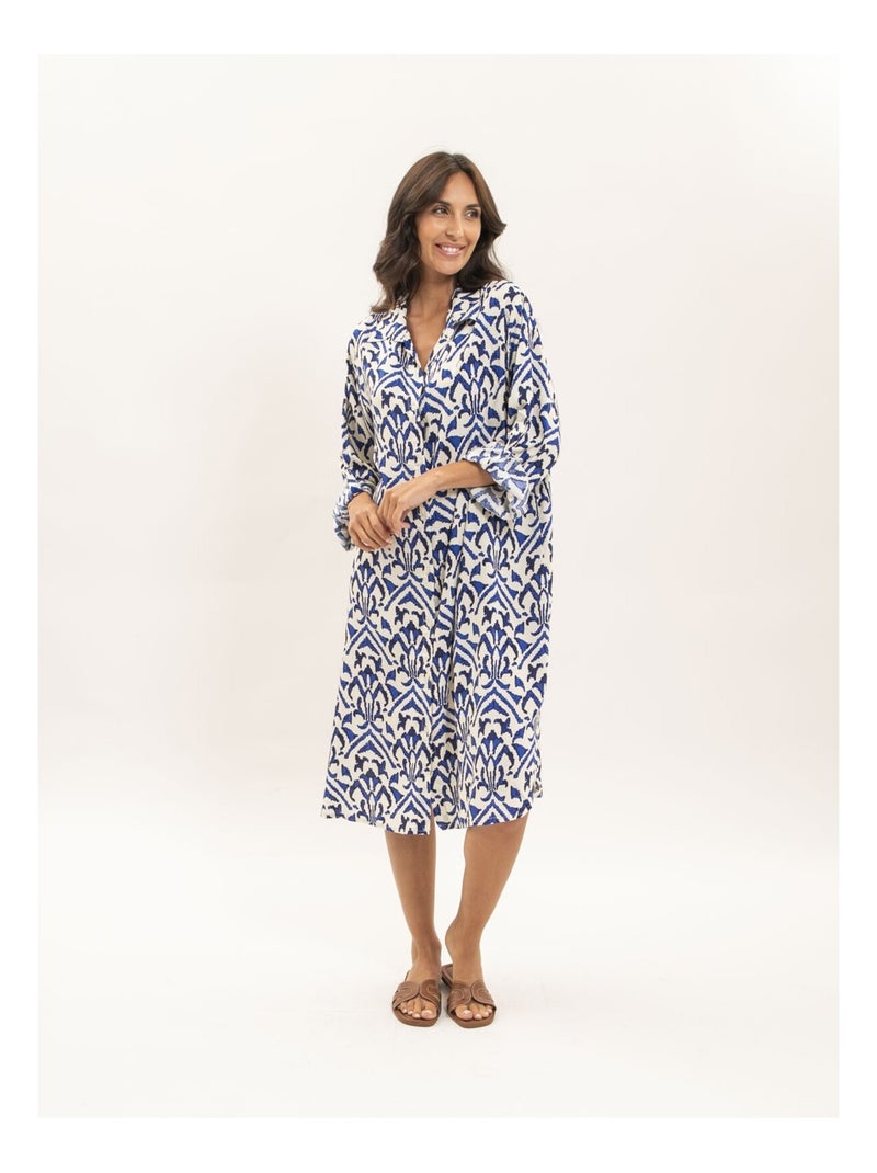 Robe chemise motifs IRVINIE Bleu - Kiabi