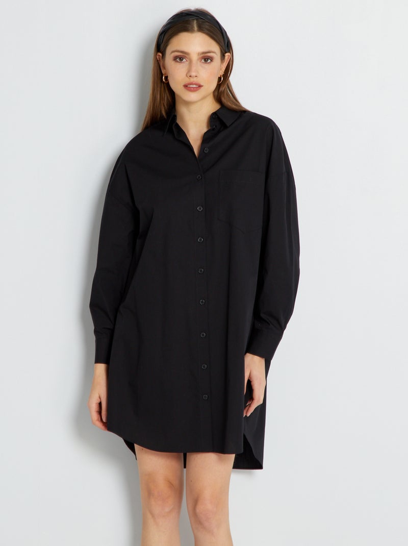 Robe chemise noir - Kiabi