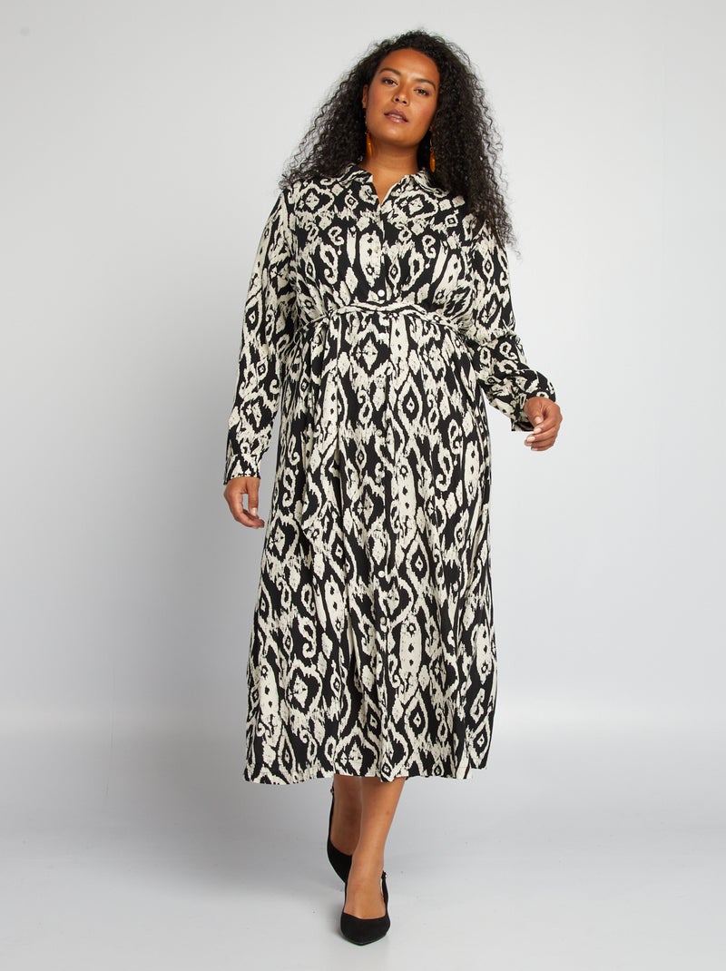 Robe chemise Noir - Kiabi