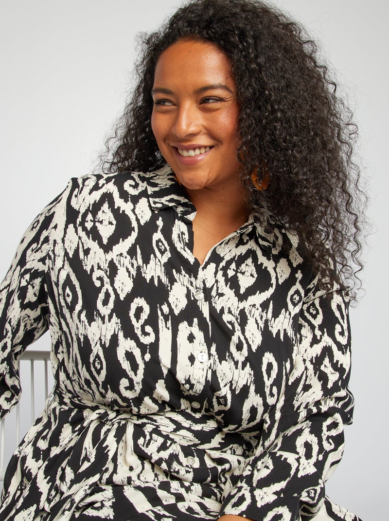 Robe chemise Noir - Kiabi