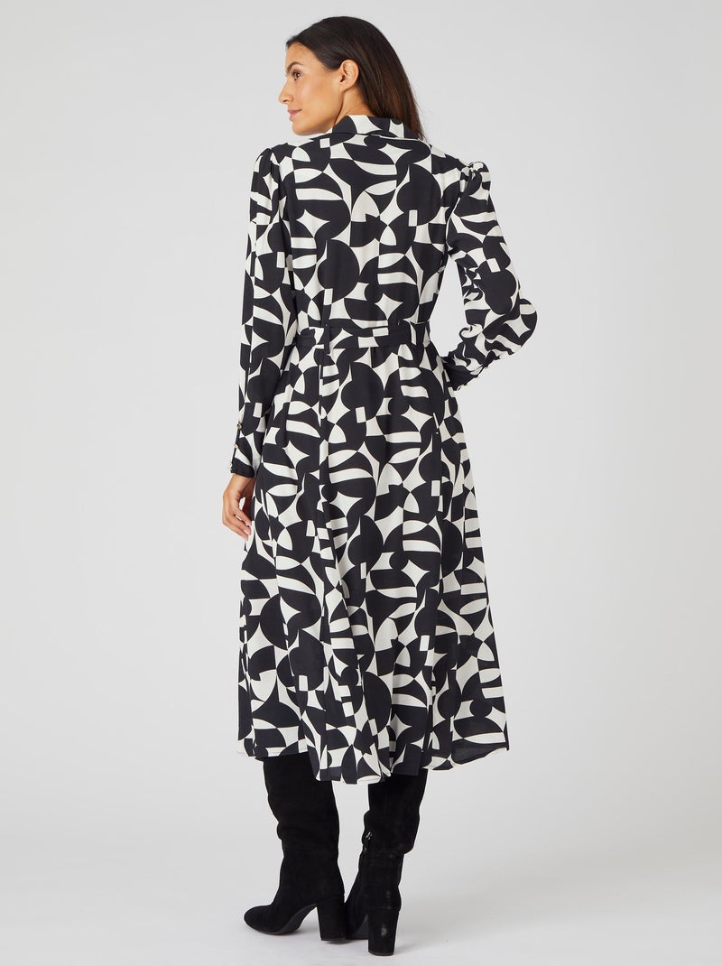 Robe-chemise pure viscose - Damart Noir - Kiabi
