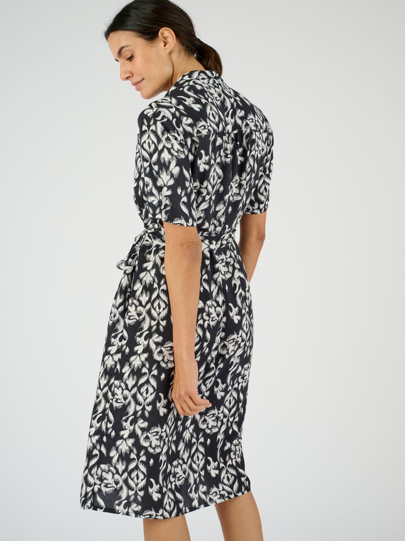 Robe-chemise pure viscose - Damart Noir - Kiabi