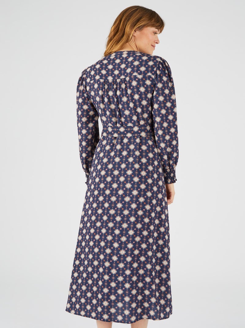 Robe-chemise pure viscose Lenzing(TM) EcoVero(TM) - Damart Bleu marine - Kiabi