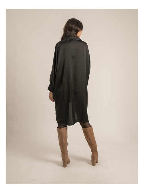 Robe chemise satin OPHELIE - Kiabi Robe chemise satin OPHELIE - Kiabi