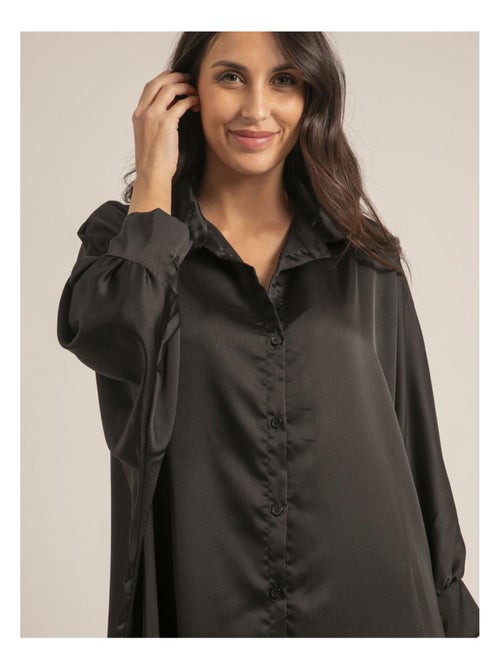 Robe chemise satin OPHELIE - Kiabi Robe chemise satin OPHELIE - Kiabi