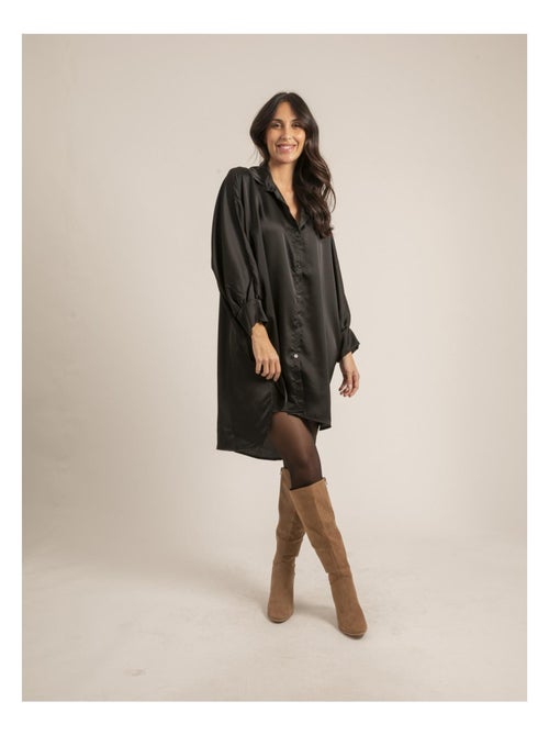 Robe chemise satin OPHELIE - Kiabi Robe chemise satin OPHELIE - Kiabi