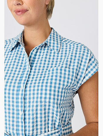 Robe-chemise tissu gaufré - damart