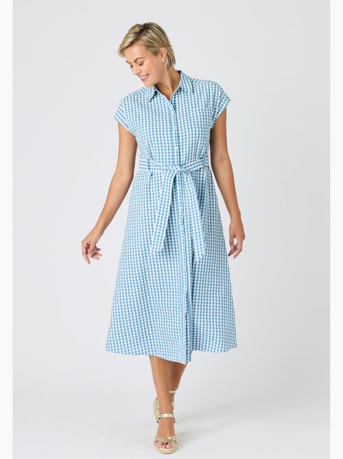 Robe-chemise tissu gaufré - damart - Kiabi