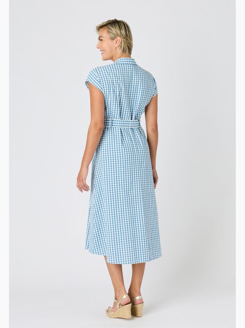 Robe-chemise tissu gaufré - damart - Kiabi