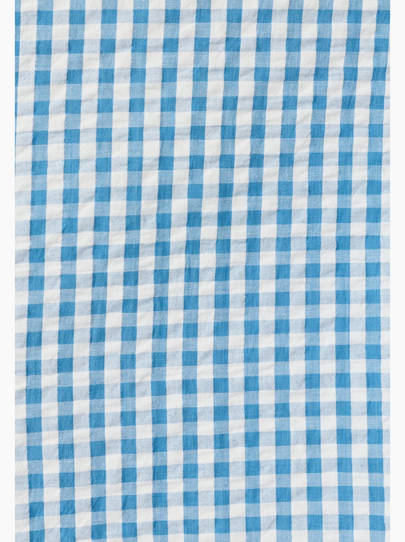 Robe-chemise tissu gaufré - damart Bleu - Kiabi