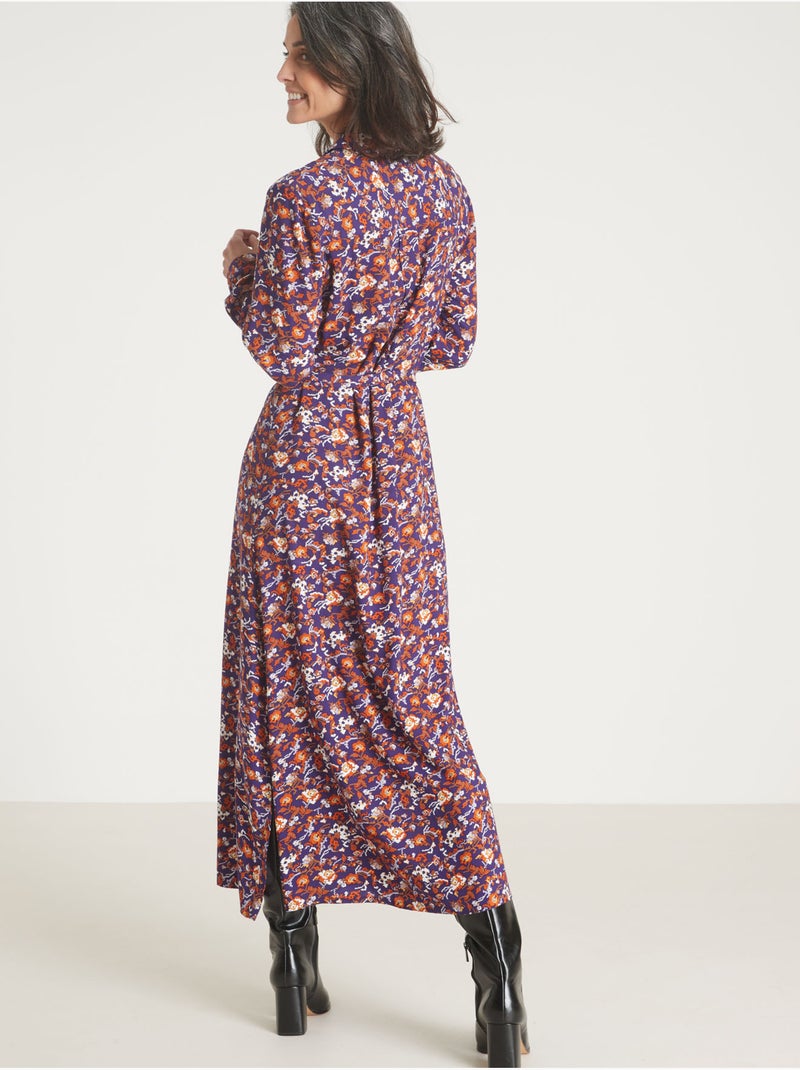 Robe chemisier boutonnée - DAXON Orange/Violet - Kiabi