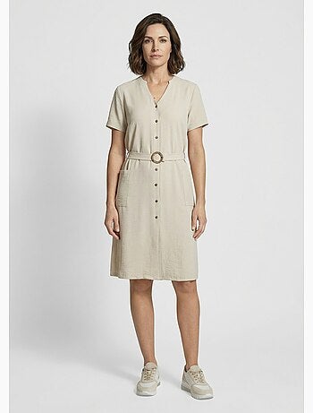 Robe chemisier en crêpe, style ethnique - afibel