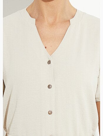 Robe chemisier en crêpe, style ethnique - afibel