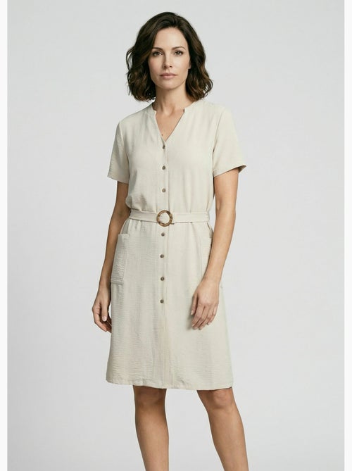 Robe chemisier en crêpe, style ethnique - afibel - Kiabi