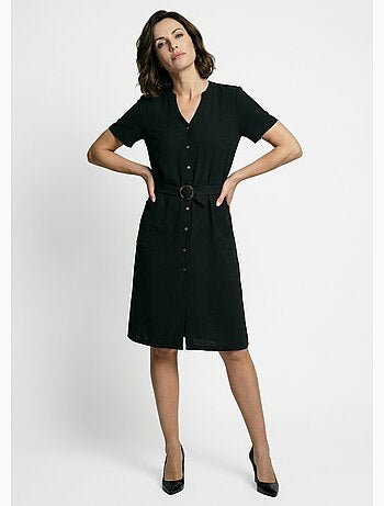 Robe chemisier en crêpe, style ethnique - Afibel