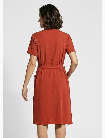 Robe chemisier en crêpe, style ethnique - Afibel