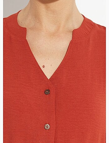 Robe chemisier en crêpe, style ethnique - Afibel