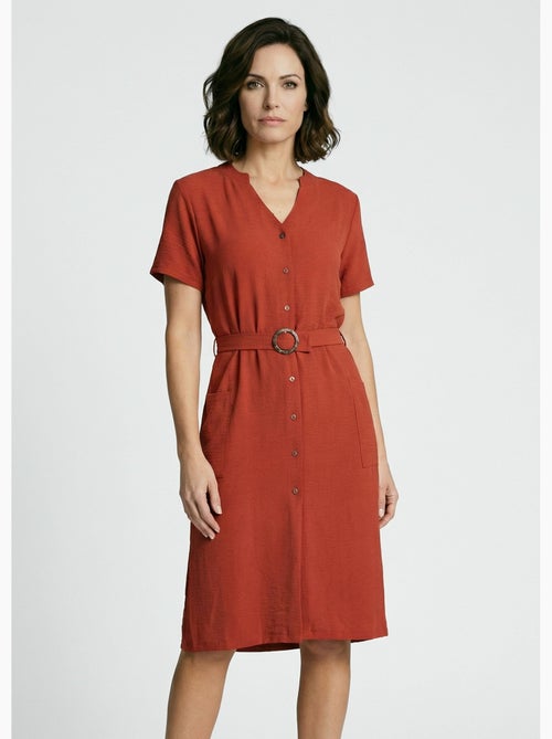 Robe chemisier en crêpe, style ethnique - Afibel - Kiabi Robe chemisier en crêpe, style ethnique - Afibel - Kiabi