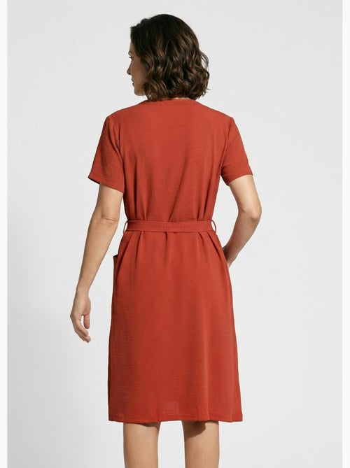Robe chemisier en crêpe, style ethnique - Afibel - Kiabi Robe chemisier en crêpe, style ethnique - Afibel - Kiabi