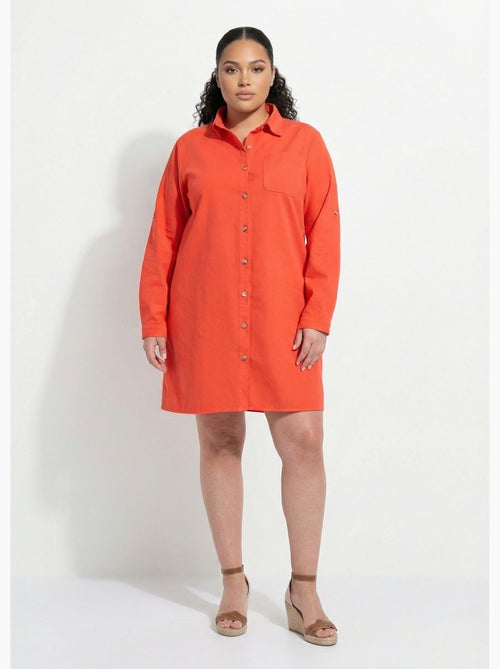 Robe chemisier en twill, manches longues - afibel - Kiabi Robe chemisier en twill, manches longues - afibel - Kiabi