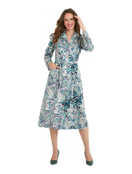 Robe-chemisier imprimée col tailleur mi-longue - Kiabi