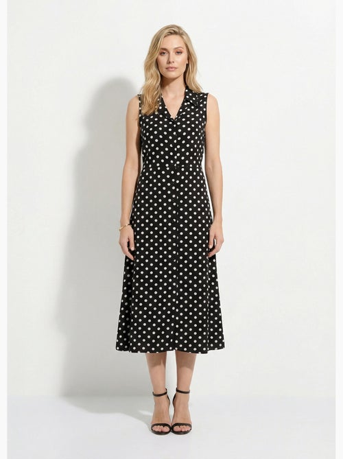 Robe-chemisier longue à pois sans manches - afibel - Kiabi Robe-chemisier longue à pois sans manches - afibel - Kiabi