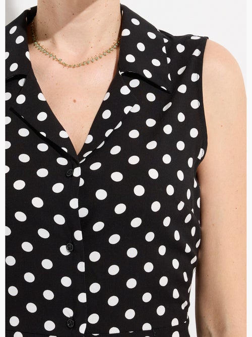 Robe-chemisier longue à pois sans manches - afibel - Kiabi Robe-chemisier longue à pois sans manches - afibel - Kiabi