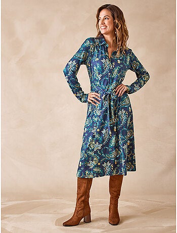 Robe chemisier maille chaude